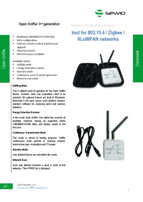 Open Sniffer Datasheet v0.1