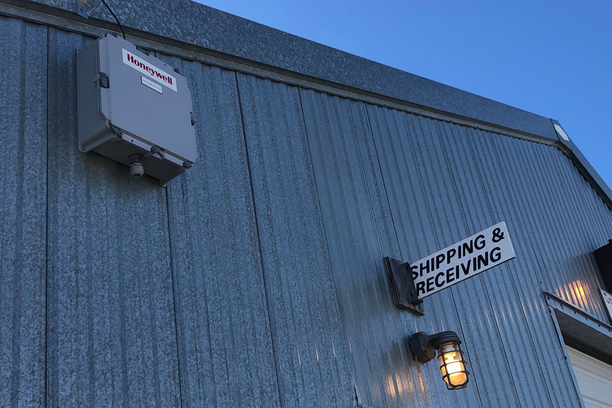 UWB anchor (signal receiver) mounted on one of the halls UWB anchor (signal receiver) mounted on one of the halls