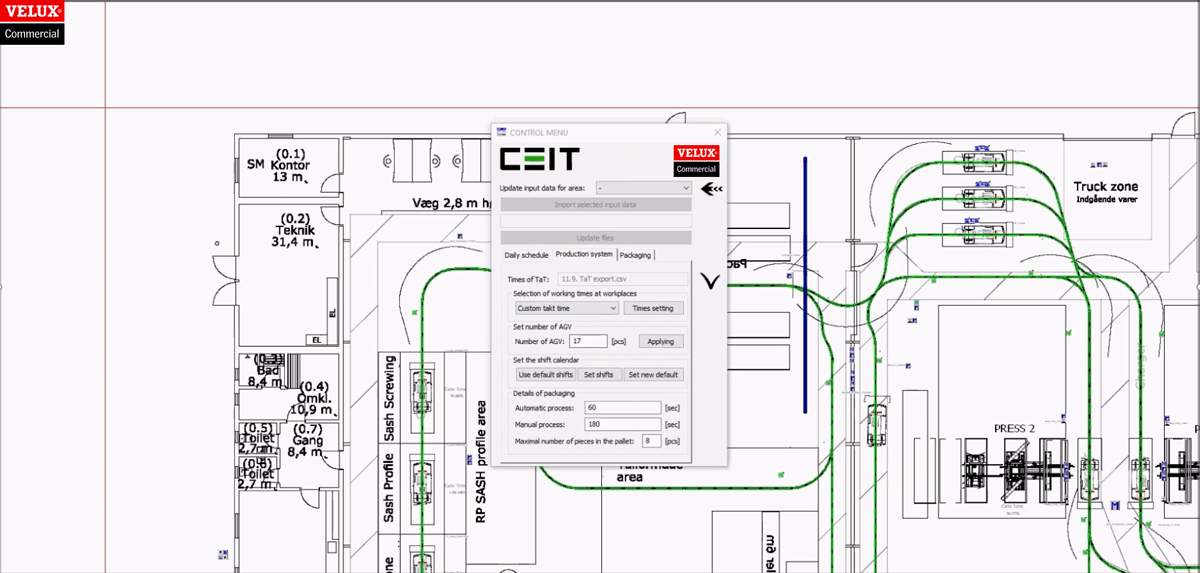 Parametrization of production simulation